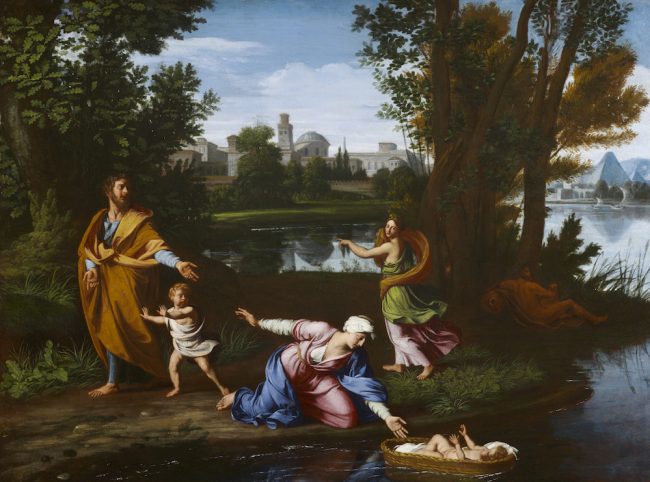 Moses Hidden in the Bullrushes, painting of Nicolas Colombel