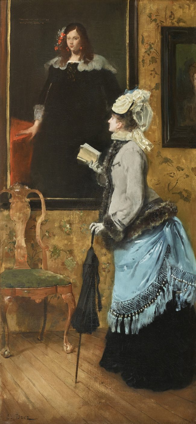 A visit to the Museum, painting of ERNEST-ANGE DUEZ