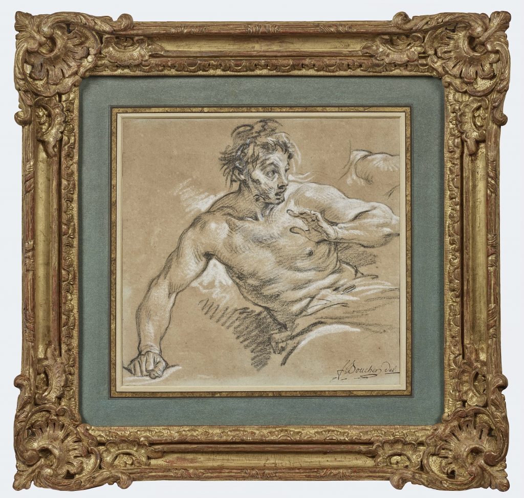 framed drawing by Boucher, study for Mars