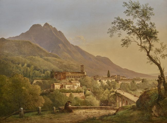 Vue de la petite ville de la Cava, dans le Royaume de Naples par Chauvin
