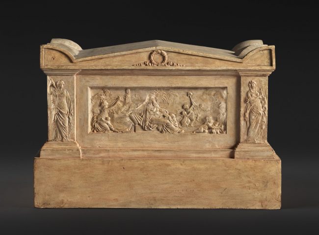 maquette du tombeau de Jean-Jacques Rousseau en plâtre patiné